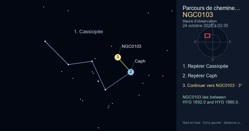 Comment trouver NGC0103 avec Cassiopée
