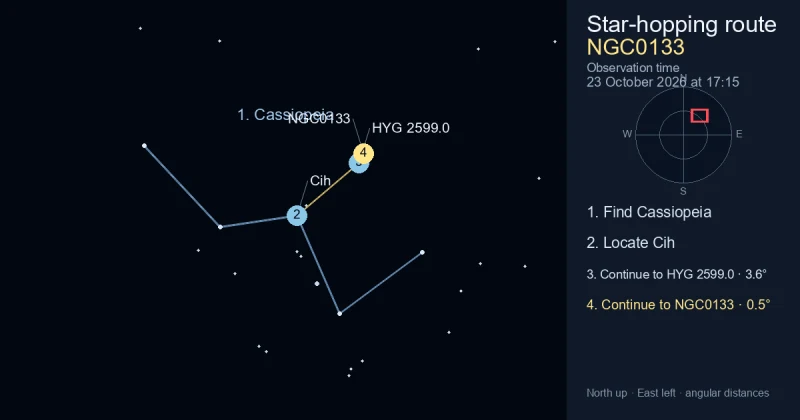 How to find NGC0133 using Cassiopeia