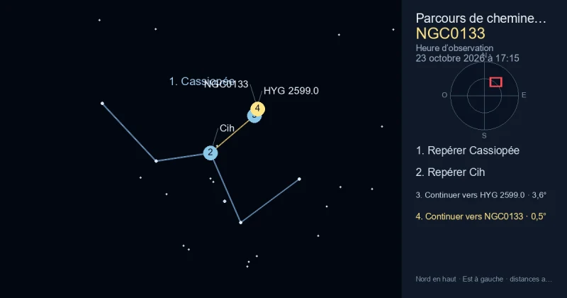 Comment trouver NGC0133 avec Cassiopée