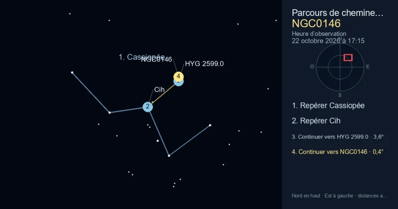 Comment trouver NGC0146 avec Cassiopée