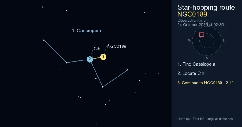 How to find NGC0189 using Cassiopeia