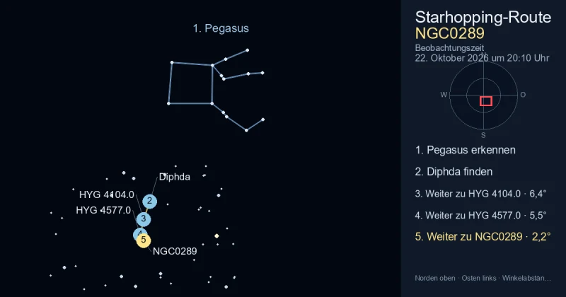 So findest du NGC0289 mithilfe von Pegasus