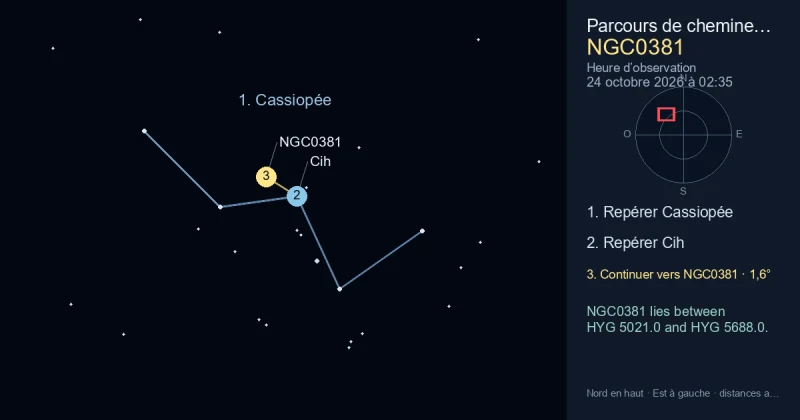 Comment trouver NGC0381 avec Cassiopée