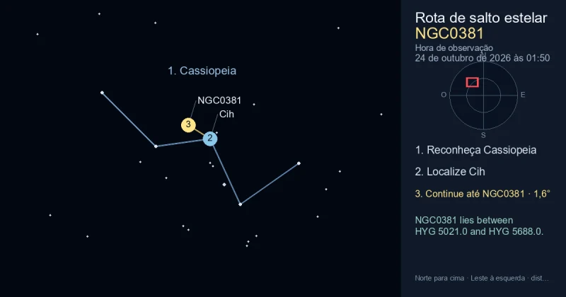 Como encontrar NGC0381 usando Cassiopeia