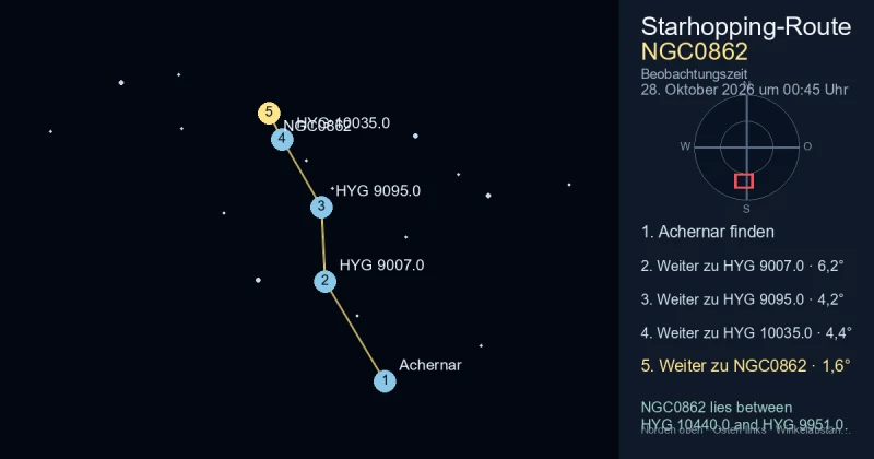 NGC0862 von Achernar aus finden