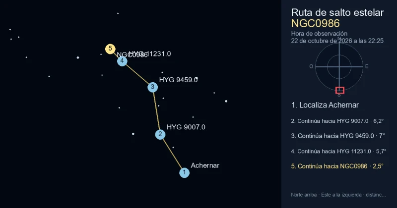 Cómo encontrar NGC0986 desde Achernar