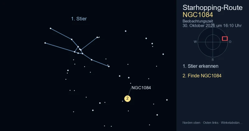 So findest du NGC1084 mithilfe von Stier