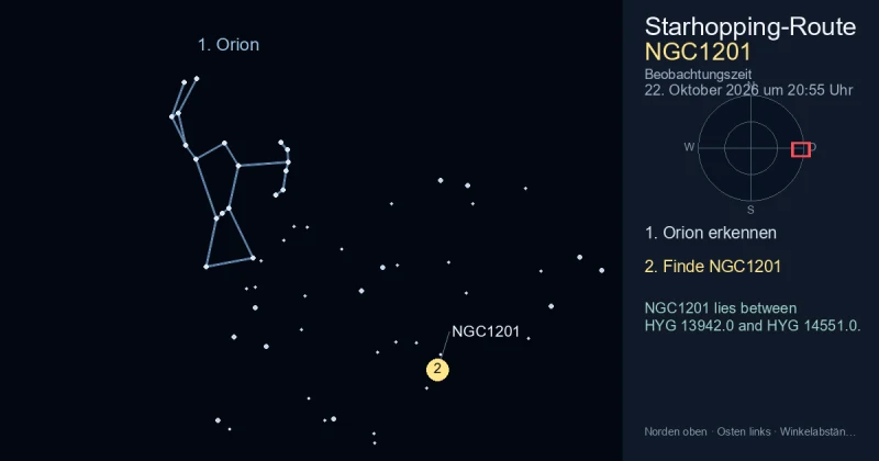 So findest du NGC1201 mithilfe von Orion