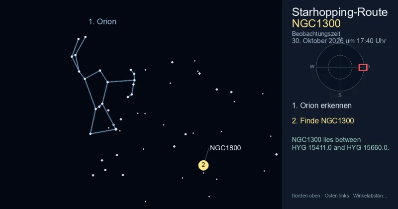 So findest du NGC1300 mithilfe von Orion