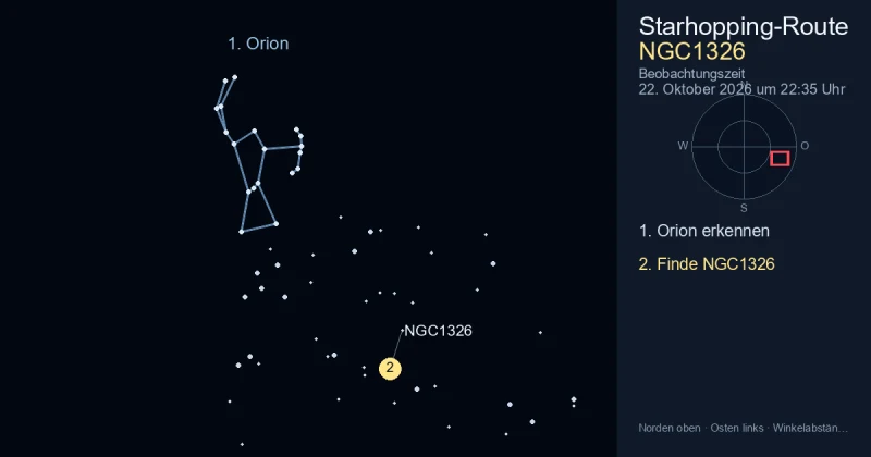 So findest du NGC1326 mithilfe von Orion