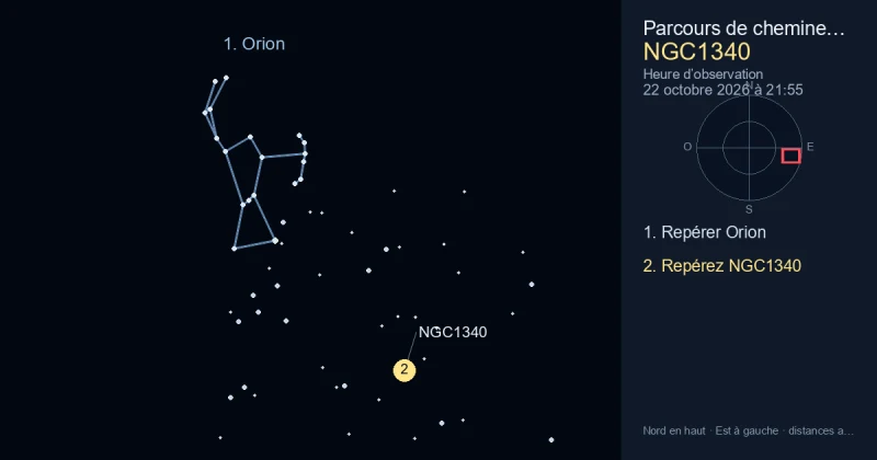 Comment trouver NGC1340 avec Orion