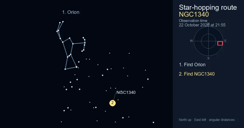 How to find NGC1340 using Orion