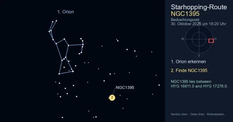So findest du NGC1395 mithilfe von Orion