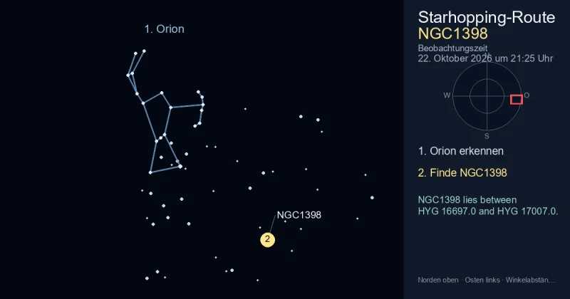 So findest du NGC1398 mithilfe von Orion