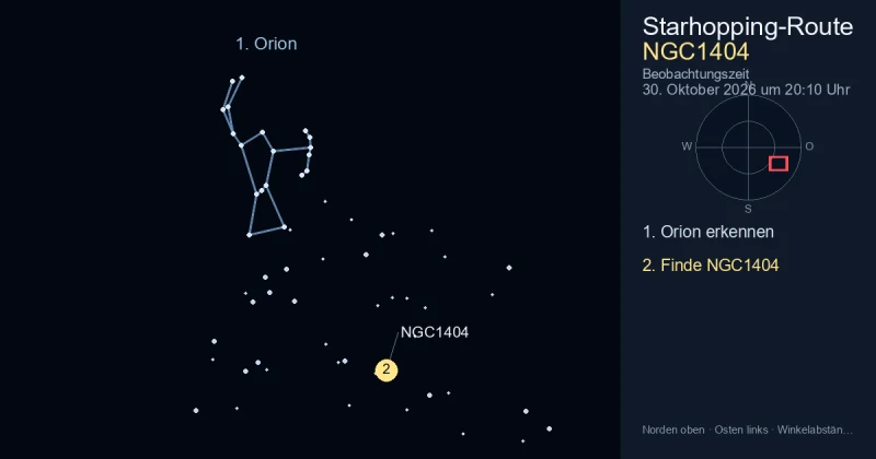 So findest du NGC1404 mithilfe von Orion