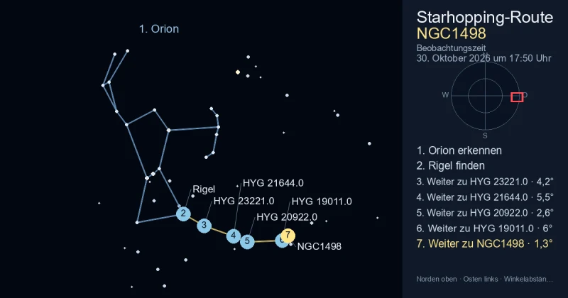 So findest du NGC1498 mithilfe von Orion