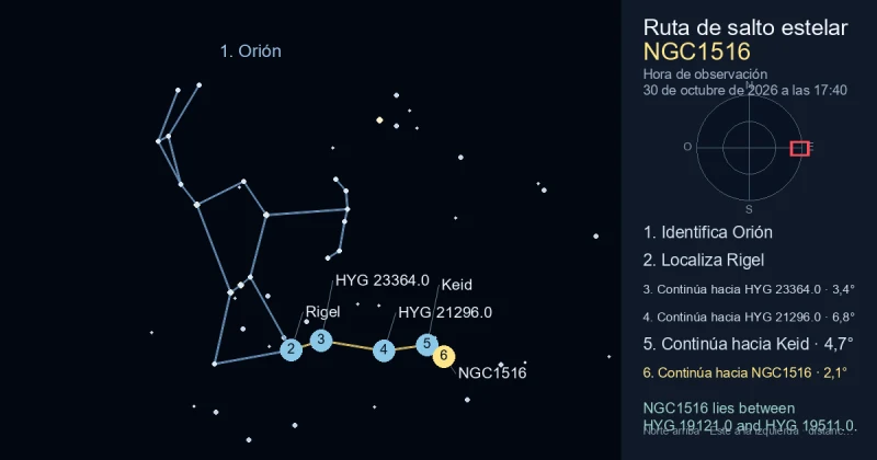 Cómo encontrar NGC1516 usando Orión