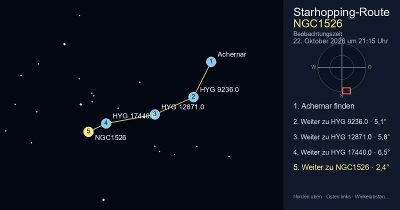 NGC1526 von Achernar aus finden