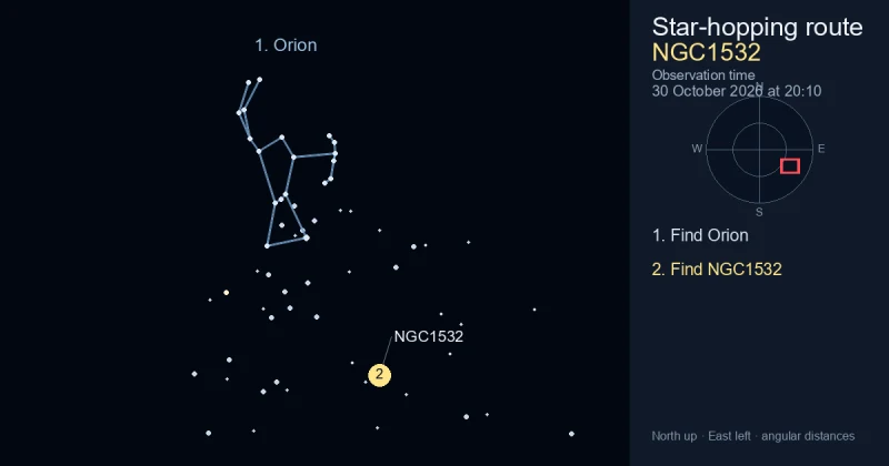 How to find NGC1532 using Orion