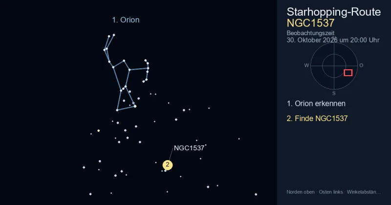 So findest du NGC1537 mithilfe von Orion