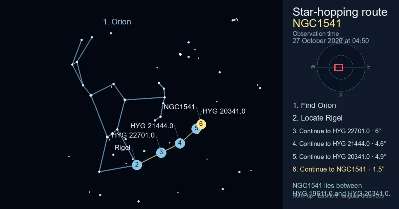 How to find NGC1541 using Orion — Sky Tonight