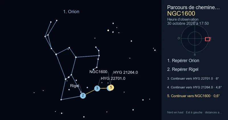 Comment trouver NGC1600 avec Orion