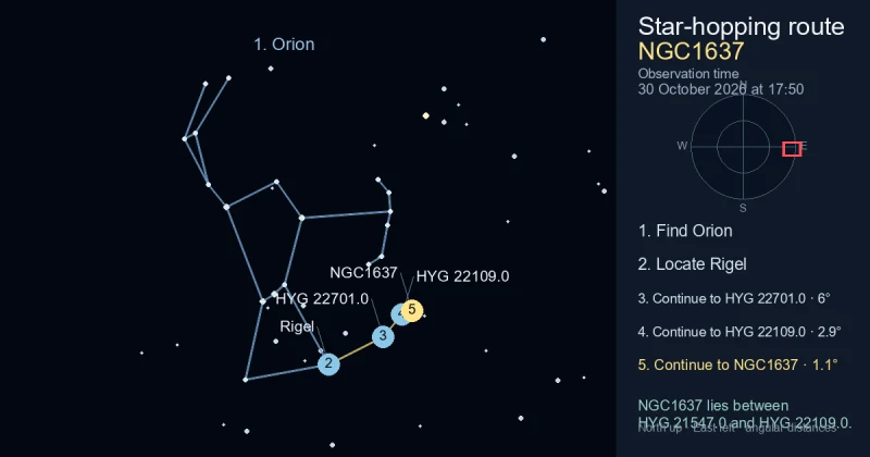 How to find NGC1637 using Orion
