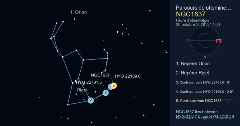 Comment trouver NGC1637 avec Orion
