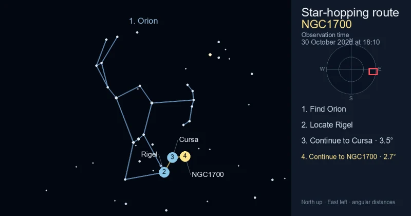 How to find NGC1700 using Orion