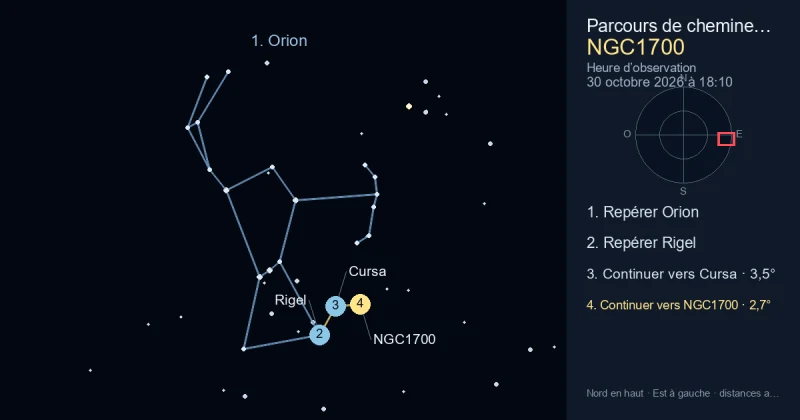 Comment trouver NGC1700 avec Orion