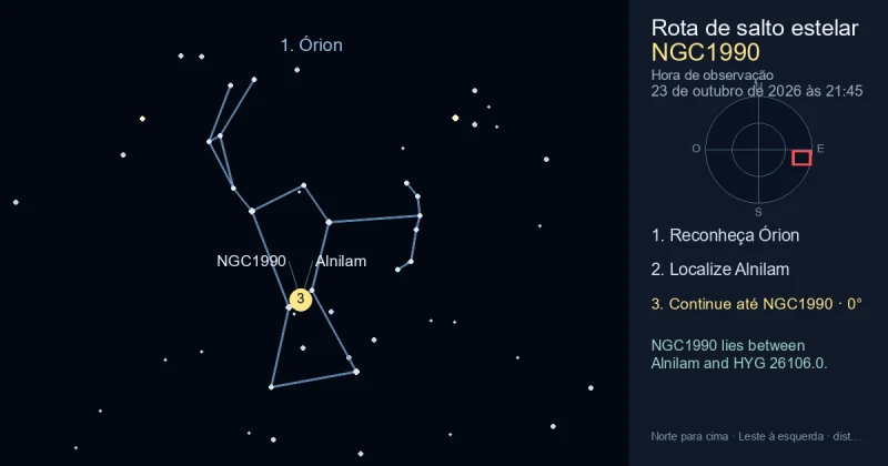 Como encontrar NGC1990 usando Órion