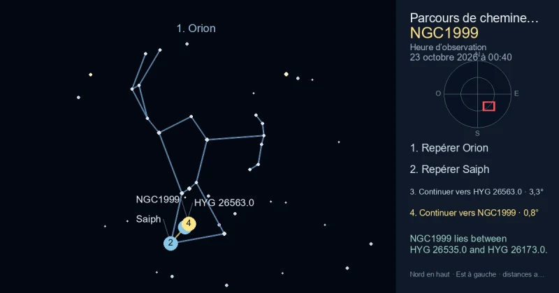 Comment trouver NGC1999 avec Orion