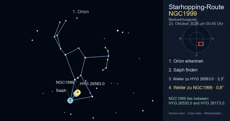 So findest du NGC1999 mithilfe von Orion