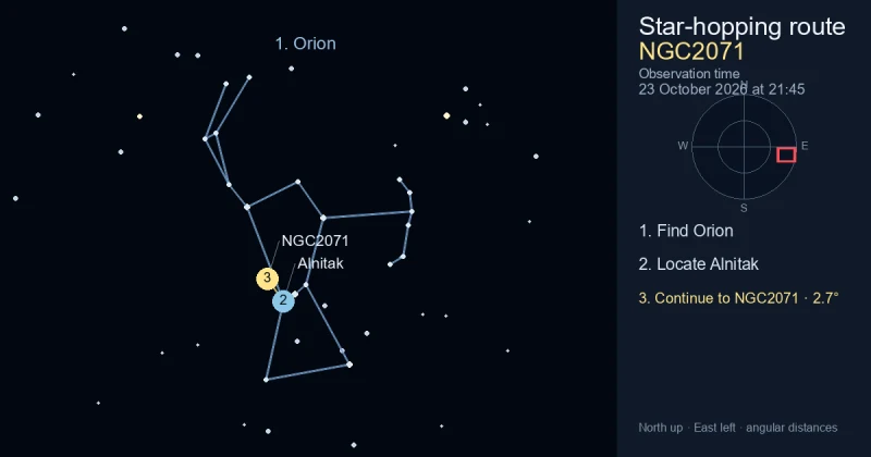 How to find NGC2071 using Orion