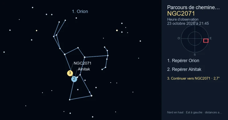 Comment trouver NGC2071 avec Orion