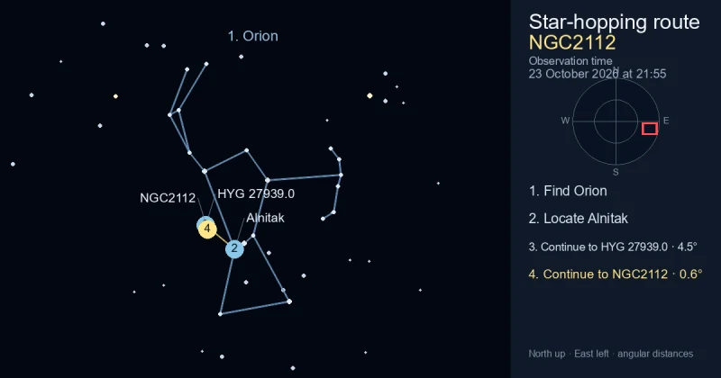 How to find NGC2112 using Orion