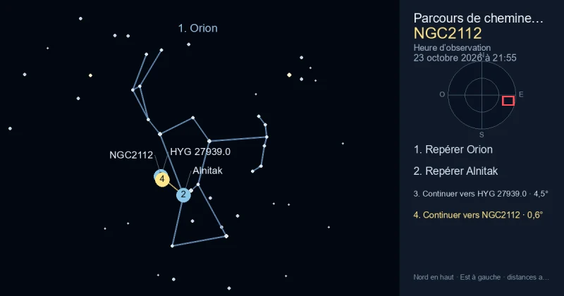 Comment trouver NGC2112 avec Orion