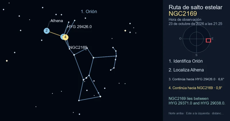 Cómo encontrar NGC2169 usando Orión