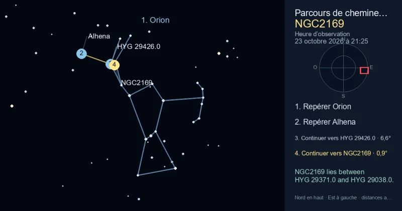 Comment trouver NGC2169 avec Orion