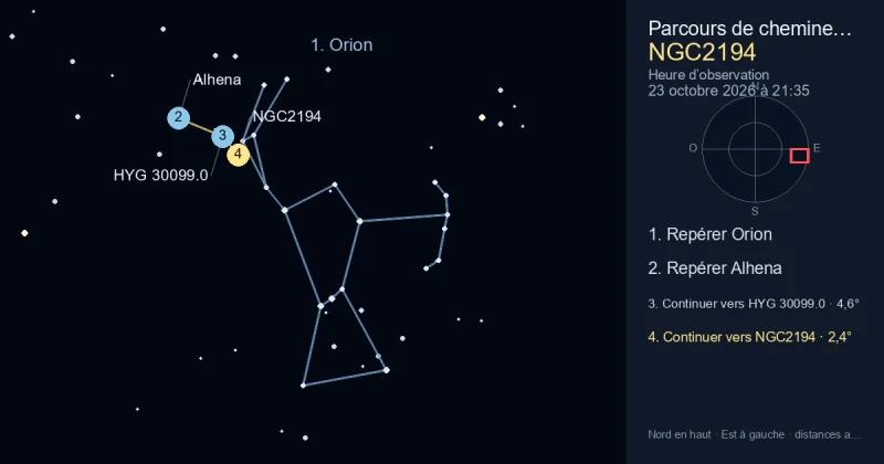 Comment trouver NGC2194 avec Orion
