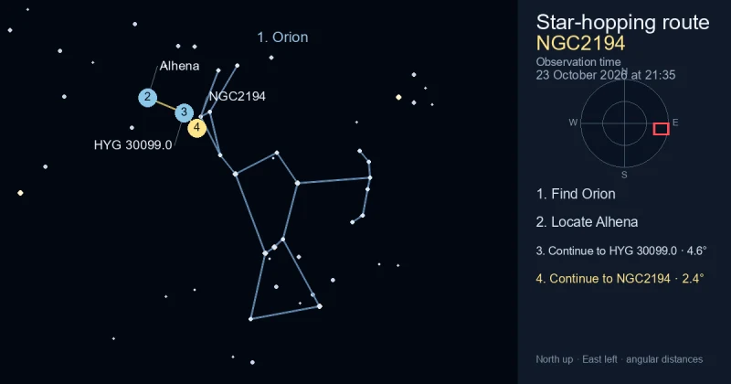 How to find NGC2194 using Orion