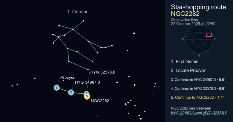How to find NGC2282 using Gemini
