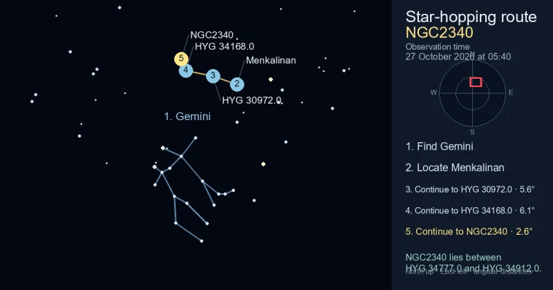 How to find NGC2340 using Gemini