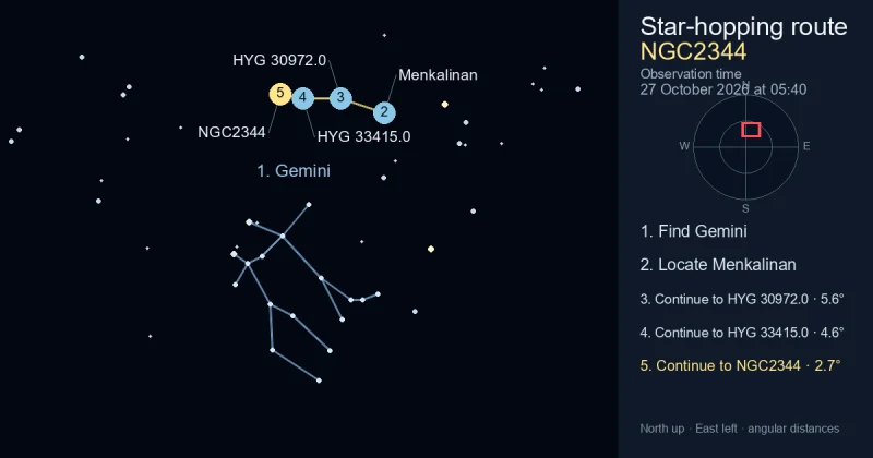How to find NGC2344 using Gemini