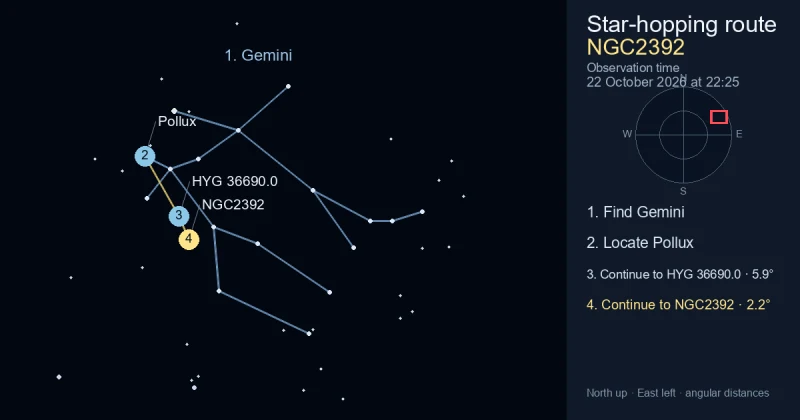 How to find NGC2392 using Gemini