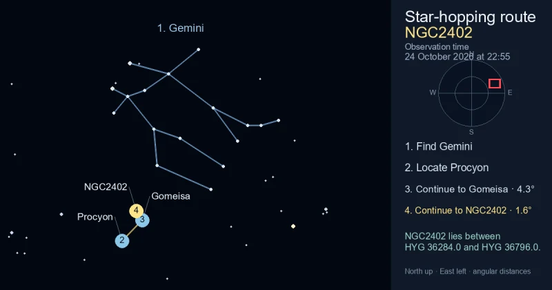 How to find NGC2402 using Gemini