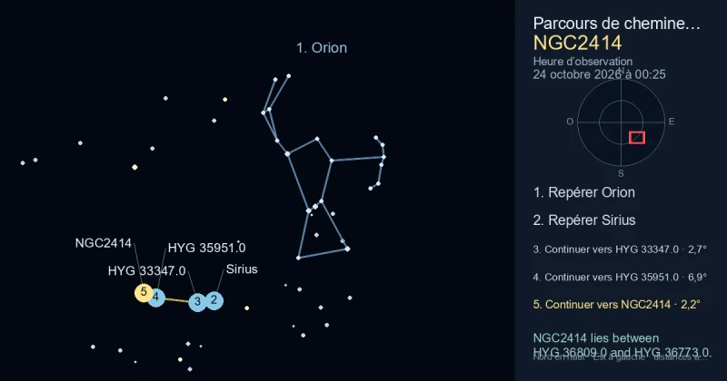 Comment trouver NGC2414 avec Orion
