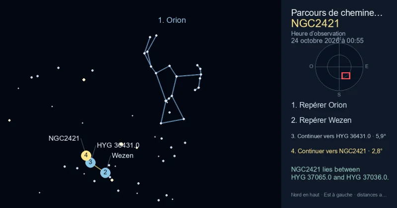 Comment trouver NGC2421 avec Orion