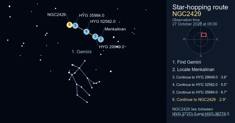 How to find NGC2429 using Gemini