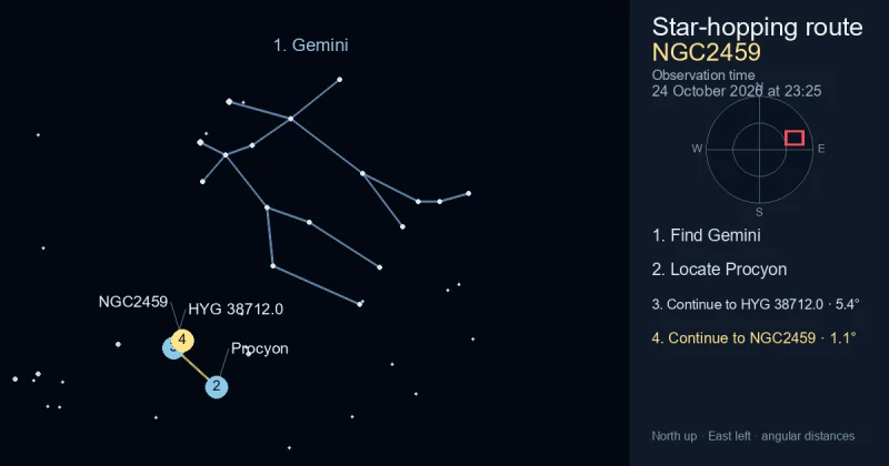 How to find NGC2459 using Gemini